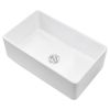 VEVOR 33.5x20 inch Farmhouse Sink, White Sink Workstation, Fireclay Undermount Basins, Apron Front Single Bowl Basin with Multiple Accessories