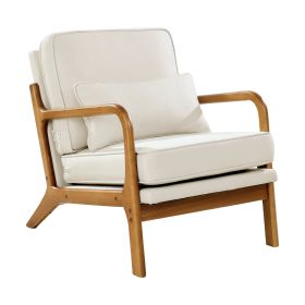 VEVOR Accent Chair, Mid Century Modern Armchair with Solid Wood Frame and Non-Slip Legs