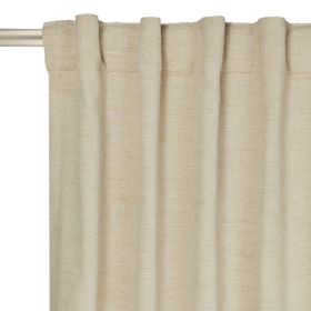 Textured Solid Chenille Light Filtering Single Curtain Panel, Beige, 50"W x 84"L