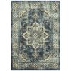Distressed Vintage Blue Persian Indoor Area Rug, 4'x5'4'