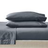 Cool Crisp 4-Piece 300 Thread Count Gray Cotton Percale Sheet Set, King