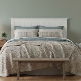 Walton Window Pane Wood Queen Panel Headboard - White