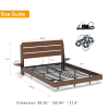 Floating Bed Frame Queen with Led Lights and Charging Station, Wood Queen Size Bed Frame with Storage Headboard, No Box Spring Needed, Easy Assembly
