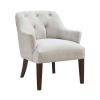 Modern Tufted Back Accent Chair Sturdy Plywood Frame Living Room Furniture 1pc Oyster Fabric Upholstered Armchair