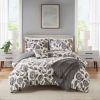 5-Piece Grey Cozy Plush Comforter Set, Full/Queen