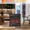 Electric Fireplace Heater, Fireplace Stove with Realistic LED Flames and Logs, Remote Control and Overheating Protection, 750W/1500W, Black
