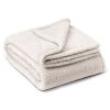 HGTV Teddy Sherpa Fur Throw Blanket Snowbound 50 x 70 inches