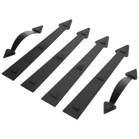 VEVOR Magnetic Garage Door Hardware Kit, Decorative Garage Door Hinges Handles, Black Carriage House Accents, No Installation Needed