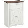 Farmhouse Sideboard Storage Cabinet, Doors and Drawer, for Kitchen, Living Room, 23.5"x11.75"x34.5", White
