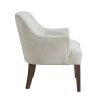 Modern Tufted Back Accent Chair Sturdy Plywood Frame Living Room Furniture 1pc Oyster Fabric Upholstered Armchair