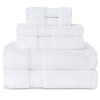 2 Bath Towels 2 Hand Towels 2 Washcloths, Highly Absorbent Towels for Bathroom, Gym, Hotel (White)