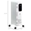 Electric Space Heater, Freestanding 161 Sq. Ft. Fireplace Heater with 3 Modes, Timer, and Remote, 600/900/1500 W, White