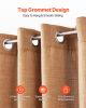VEVOR Natural Linen Curtains, 52 x 84 inch 2 Panels Set, Grommet Light Filtering Thick Flax Textured Linen Drapes, Privacy Burlap for Living Room