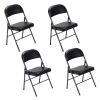 [Old Code: 33457557]4pcs Elegant Foldable Iron & PVC Chairs for Convention & Exhibition Black