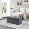 Folding Storage Ottoman Bench, Ottoman Foot Rest, End of Bed Bench, Storage Chest, for Living Room, Bedroom, Entryway, 35 Inches, Gray