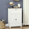 Farmhouse Sideboard Storage Cabinet, Doors and Drawer, for Kitchen, Living Room, 23.5"x11.75"x34.5", White