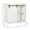 White Buffet Cabinet Farmhouse Sideboard Bar Kitchen Storage Adjustable Shelf Sliding Barn Door