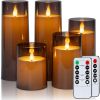 Flameless Candles Battery Operated with Remote Timer, Acrylic Flickering LED Pillar Candle for Halloween Decoration