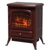 22" Electric Fireplace Heater, Freestanding Fire Place Stove with Realistic LED Flames and Logs, and Overheating Protection, 725W/1450W, Red