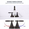 Bathroom Faucet Oil Rubbed Bronze 360 Degree High Arc Swivel Spout 4 Inches Centerset Vanity Faucet Modern 3 Holes Lavatory Faucet NOT INCLUED Drain[U