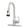 Kitchen Faucet with Pull Down Sprayer and 4 Spraying Modes Brushed Nickel Commercial 1 or 3 Hole Kitchen Faucets with Locking Buckle for Farmhouse Rv