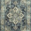 Distressed Vintage Blue Persian Indoor Area Rug, 4'x5'4'