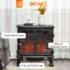 Electric Fireplace Heater, Fireplace Stove with Realistic LED Flames and Logs, Remote Control and Overheating Protection, 750W/1500W, Black