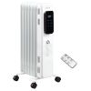 Electric Space Heater, Freestanding 161 Sq. Ft. Fireplace Heater with 3 Modes, Timer, and Remote, 600/900/1500 W, White