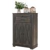 Sideboard Buffet Storage Cabinet, Small Free Standing Cabinet with Doors and Drawer for Kitchen, Living room, Dark Brown