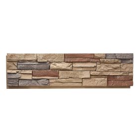 VEVOR Faux Stacked Stone Panel, 45.6 x 12.8 in Artificial Stone Wall Panels, High-Density PU Stones Siding Panel, Easy to Cut