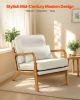VEVOR Accent Chair, Mid Century Modern Armchair with Solid Wood Frame and Non-Slip Legs