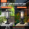 VEVOR 2 Pack Dusk to Dawn Outdoor Post Light, 17.72 in, Waterproof Lamp Post Light Fixtures with 3.5 in Pier Mount Base Glass Shade