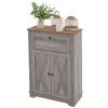 Farmhouse Sideboard Storage Cabinet with Doors and Drawer for Kitchen, Living room, 23.5"x11.75"x34.5", Gray