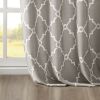 Fretwork Print Grommet Top Window Curtain Panel(Only 1 Pc Panel)