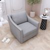 360 Degree Swivel Armchair Cotton linen skin-friendly fabric Ergonomic design Brass nail decorative armchair Living room chairs Bedroom chairs Living