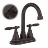 Bathroom Faucet Oil Rubbed Bronze 360 Degree High Arc Swivel Spout 4 Inches Centerset Vanity Faucet Modern 3 Holes Lavatory Faucet NOT INCLUED Drain[U