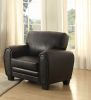 Modern Living Room Furniture 1pc Chair Black Faux Leather Covering Retro Styling Furniture