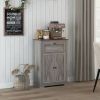 Farmhouse Sideboard Storage Cabinet with Doors and Drawer for Kitchen, Living room, 23.5"x11.75"x34.5", Gray
