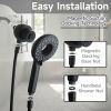 High Pressure Shower Heads 6 Spray Mode, Magnetic Shower Head for Bathroom, Matte Black Handheld Shower with 60 inch Stainless Steel Hose