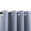 Blackout Curtains with Rings 2 pcs Gray 54"x95" Fabric