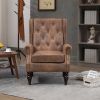 COOLMORE Wood Frame Armchair, Modern Accent Chair Lounge Chair with Sturdy Wood Legs for Living Room Bedroom (Coffee)