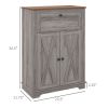 Farmhouse Sideboard Storage Cabinet with Doors and Drawer for Kitchen, Living room, 23.5"x11.75"x34.5", Gray