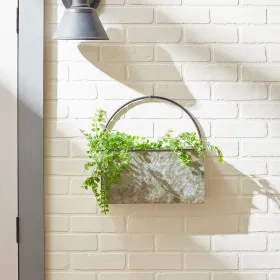 Large Rectangle Galvanized Wall Planter - Rustic Hanging Plant Holder