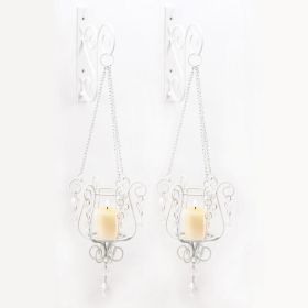 Radiant Crystal Pendant Wall Sconce Set - Elegant Lighting Duo