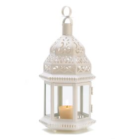 Elegant White Moroccan Lantern - Bohemian Style Decorative Lighting Fixture