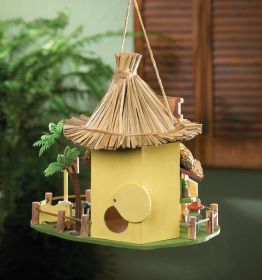 Handcrafted Tiki Hut Birdhouse for Tropical Garden Decor