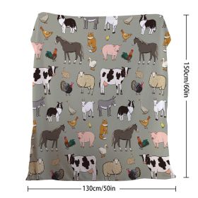 Various Animals Blanket Soft Pig Horse Durable Comfortable Blanket Women Birthday Gift Home Decoration Sofa Couch Office Bed Camping Travel  75x1 (Option: 130cmx150cm-Celadon)