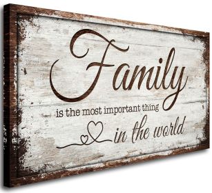 Family is Important Quotes Canvas Wall Art for Living Room|Family Wall Art|Family Prints Signs Framed|Family Wall Decor|Retro Picture Painting Artwork (size: 20inchesx40inches)
