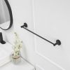 Wall-Mounted Adjustable Towel Bar Rod for Bathroom Cloths Hanger in Matte Black