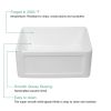 White Undermount Farmhuose Ceramic Kitchen Sink, Deep Apron Single Bowl Farm Sink with Bottom Grid